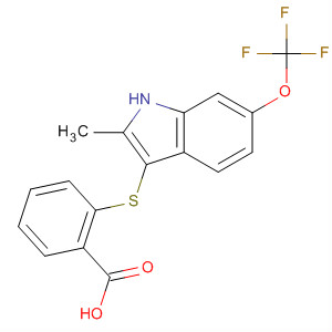 2-(2-甲基-6-(三氟甲氧基)-1H-吲哚-3-基硫代)苯甲酸結(jié)構(gòu)式_637042-30-9結(jié)構(gòu)式