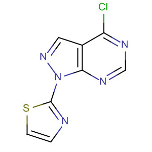 4-氯-1-(2-噻唑)-1H-吡唑并[3,4-d]嘧啶結(jié)構(gòu)式_650638-04-3結(jié)構(gòu)式