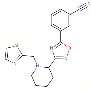 3-[3-(1-噻唑-2-甲基-哌啶-2-基)-[1,2,4]噁二唑-5-基]-苯甲腈結(jié)構(gòu)式_661458-60-2結(jié)構(gòu)式
