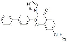 Ethanone, 2-([1,1-biphenyl]-4-yloxy)-1-(2,4-dichlorophenyl)-2-(1h-imidazol-1-yl)-, monohydrochloride (9ci) Structure,68042-34-2Structure