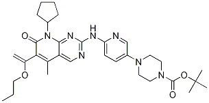 Tert-butyl 4-(6-(8-cyclopentyl-5-methyl-7-oxo-6-(1-propoxyvinyl)-7,8-dihydropyrido[2,3-d]pyrimidin-2-ylamino)pyridin-3-yl)piperazine-1-carboxylate Structure,866084-31-3Structure