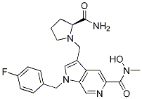 3-[[(2S)-2-(氨基羰基)-1-吡咯烷]甲基]-1-[(4-氟苯基)甲基]-N-羥基-N-甲基-1H-吡咯并[2,3-c]吡啶-5-羧酰胺結構式_879398-78-4結構式