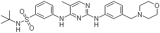N-(1,1-dimethylethyl)-3-[[5-methyl-2-[[3-(4-morpholinylmethyl)phenyl]amino]-4-pyrimidinyl]amino]benzenesulfonamide Structure,936091-56-4Structure