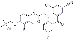 2-[4-氯-2-(3-氯-5-氰基苯甲?；?苯氧基]-N-[3-氟-4-(2-羥基-2-甲基丙氧基)-2-甲基苯基]乙酰胺結(jié)構(gòu)式_954406-32-7結(jié)構(gòu)式