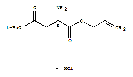 L-天冬氨酸 4-叔丁基 1-(2-丙烯基)酯鹽酸鹽結(jié)構式_218938-66-0結(jié)構式