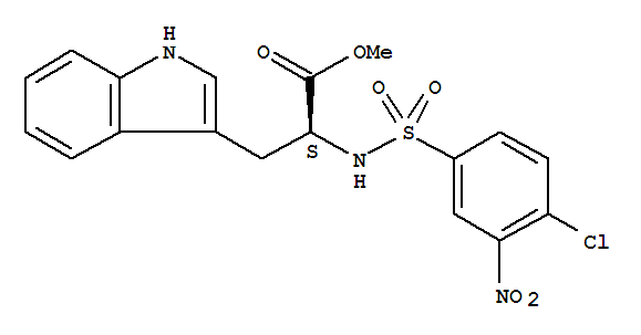 2-([(4-氯-3-硝基苯基)磺?；鵠氨基)-3-(1H-吲哚-3-基)丙酸甲酯結(jié)構(gòu)式_302333-12-6結(jié)構(gòu)式