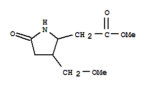2-[3-(甲氧基甲基)-5-氧代-2-吡咯烷]乙酸甲酯結(jié)構(gòu)式_303010-19-7結(jié)構(gòu)式