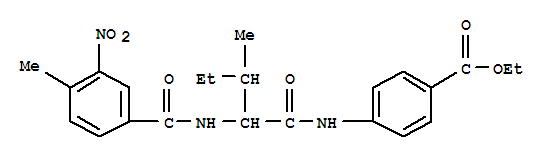 (9ci)-4-[[3-甲基-2-[(4-甲基-3-硝基苯甲?；?氨基]-1-氧代戊基]氨基]-苯甲酸乙酯結(jié)構(gòu)式_334830-45-4結(jié)構(gòu)式