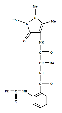 (9ci)-2-(苯甲?；被?-n-[2-[(2,3-二氫-1,5-二甲基-3-氧代-2-苯基-1H-吡唑-4-基)氨基]-1-甲基-2-氧代乙基]-苯甲酰胺結(jié)構(gòu)式_384344-81-4結(jié)構(gòu)式