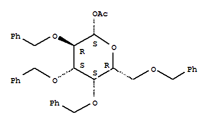 1-O-乙?；?2,3,4,6-四-O-芐基-beta-D-吡喃半乳糖結(jié)構(gòu)式_3866-62-4結(jié)構(gòu)式