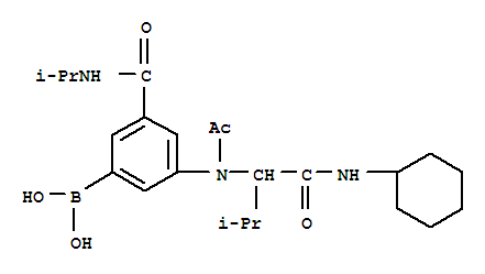 (9ci)-[3-[乙酰基[1-[(環(huán)己基氨基)羰基]-2-甲基丙基]氨基]-5-[[(1-甲基乙基)氨基]羰基]苯基]-硼酸結(jié)構(gòu)式_397843-94-6結(jié)構(gòu)式
