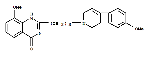 (9ci)-2-[3-[3,6-二氫-4-(4-甲氧基苯基)-1(2H)-吡啶]丙基]-8-甲氧基-4(1H)-喹唑啉酮結構式_437996-38-8結構式