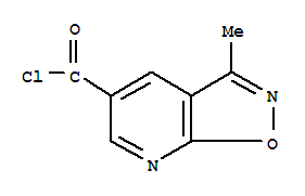 (9ci)-3-甲基-異噁唑并[5,4-b]吡啶-5-羰酰氯結(jié)構(gòu)式_445496-31-1結(jié)構(gòu)式