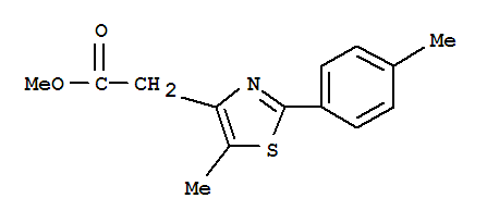 [5-甲基-2-(4-甲基苯基)-1,3-噻唑-4-基]乙酸甲酯結(jié)構(gòu)式_496062-19-2結(jié)構(gòu)式