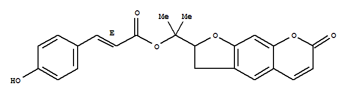 [E,(-)]-3-(4-羥基苯基)丙酸 1-(2,3-二氫-7-氧代-7h-呋喃并[3,2-g][1]苯并吡喃-2-基)-1-甲基乙酯結(jié)構(gòu)式_53106-45-9結(jié)構(gòu)式