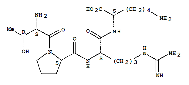 (2S)-6-氨基-2-[[(2s)-2-[[(2s)-1-[(2s,3r)-2-氨基-3-羥基-丁?；鵠吡咯烷-2-羰基]氨基]-5-(二氨基亞甲基氨基)戊酰基]氨基]己酸結(jié)構(gòu)式_56767-30-7結(jié)構(gòu)式