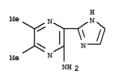 (9CI)-3-(1H-咪唑-2-基)-5,6-二甲基-吡嗪胺結(jié)構(gòu)式_65409-30-5結(jié)構(gòu)式
