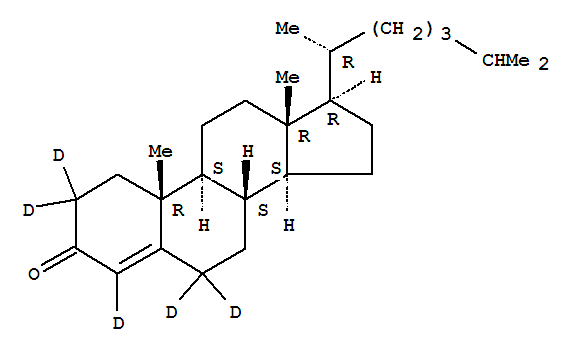 4-膽甾烯-3-酮-D5結(jié)構(gòu)式_72560-60-2結(jié)構(gòu)式