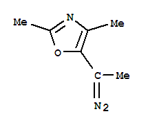 Oxazole, 5-(1-diazoethyl)-2,4-dimethyl-(9ci)Structure,72591-39-0Structure Oxazole, 5-(1-diazoethyl)-2,4-dimethyl-(9ci) Structure,72591-39-0Structure