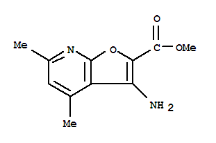 (9ci)-3-氨基-4,6-二甲基-呋喃并[2,3-b]吡啶-2-羧酸甲酯結構式_801228-39-7結構式