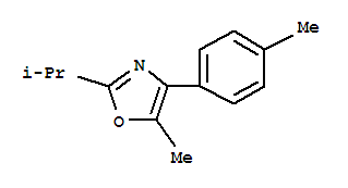 Oxazole, 5-methyl-2-(1-methylethyl)-4-(4-methylphenyl)-(9ci)Structure,827302-96-5Structure Oxazole, 5-methyl-2-(1-methylethyl)-4-(4-methylphenyl)-(9ci) Structure,827302-96-5Structure