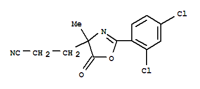 4-Oxazolepropanenitrile, 2-(2,4-dichlorophenyl)-4,5-dihydro-4-methyl-5-oxo-Structure,86435-53-2Structure 4-Oxazolepropanenitrile, 2-(2,4-dichlorophenyl)-4,5-dihydro-4-methyl-5-oxo- Structure,86435-53-2Structure
