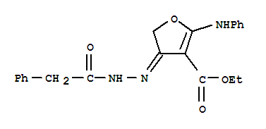 (9ci)-4,5-二氫-4-[(苯基乙酰基)亞肼基]-2-(苯基氨基)-3-呋喃羧酸乙酯結(jié)構(gòu)式_907556-79-0結(jié)構(gòu)式