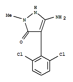 5-氨基-4-(2,6-二氯苯基)-1,2-二氫-2-甲基-3H-吡唑-3-酮結(jié)構(gòu)式_923972-91-2結(jié)構(gòu)式
