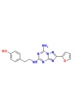 4-(2-(7-氨基-2-(呋喃-2-基)-[1,2,4]噻唑并[1,5-a][1,3,5]噻嗪-5-基氨基)乙基)苯酚結(jié)構(gòu)式_139180-30-6結(jié)構(gòu)式