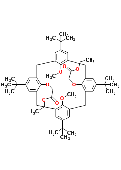 O(1),O(3)-雙(乙酸基甲基)-O(2),O(4)-二甲基對(duì)叔丁基杯芳烴結(jié)構(gòu)式_149775-71-3結(jié)構(gòu)式