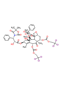 4-乙酰氧基-13-{[3-(5,5-二甲基-2,4-二氧代-1,3-惡唑烷-3-基)-2-羥基-3-苯基丙?；鵠氧基}-1-羥基-9-氧代-7,10-二{[(2,2,2-三氯乙氧基)羰基]氧基}-5,20-環(huán)氧紫杉-11-烯-2-基苯甲酸酯結(jié)構(gòu)式_160651-94-5結(jié)構(gòu)式