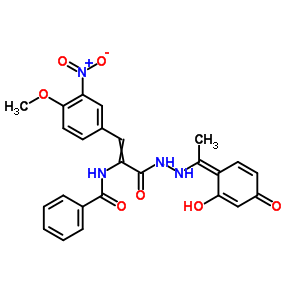2-(苯甲?；被?-3-(4-甲氧基-3-硝基苯基)-2-丙酸-2-[1-(2,4-二羥基苯基)亞乙基]肼結(jié)構(gòu)式_17180-32-4結(jié)構(gòu)式