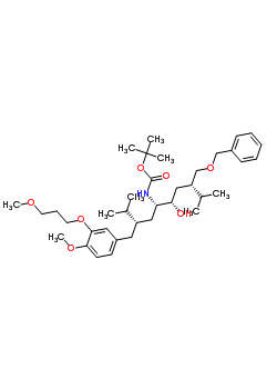 N-[(1S,2S,4S)-2-羥基-1-[(2S)-2-[[4-甲氧基-3-(3-甲氧基丙氧基)苯基]甲基]-3-甲基丁基]-5-甲基-4-[(苯甲氧基)甲基]己基]-氨基甲酸叔丁酯結構式_172900-92-4結構式