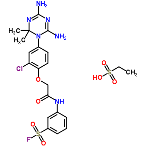 3-[[2-[2-氯-4-(4,6-二氨基-2,2-二甲基-1,3,5-噻嗪-1-基)苯氧基]乙?；鵠氨基]苯磺酰氯結(jié)構(gòu)式_20110-97-8結(jié)構(gòu)式