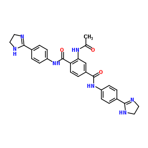 2-乙酰氨基-N,N-雙[4-(4,5-二氫-1H-咪唑-2-基)苯基]苯-1,4-二羧酰胺結(jié)構(gòu)式_21695-90-9結(jié)構(gòu)式
