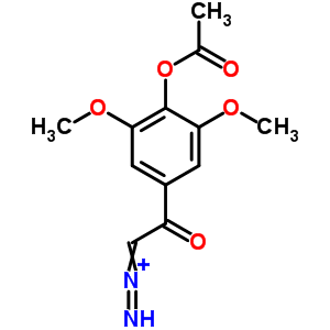 1-[4-(乙?；趸?-3,5-二甲氧基苯基]-2-二氮雜-乙酮結(jié)構(gòu)式_22802-00-2結(jié)構(gòu)式