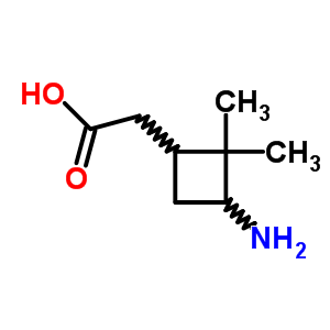3-氨基-2,2-二甲基環(huán)丁烷乙酸結(jié)構(gòu)式_2302-79-6結(jié)構(gòu)式