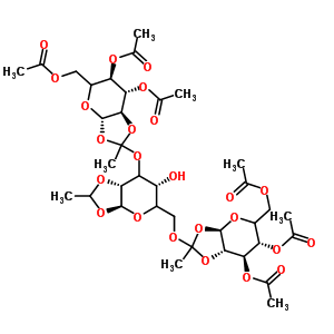 O-3,4,6-三-O-乙?；?-D-甘露糖基次乙基-(1-23)-O-[3,4,6-三-O-乙?；?-D-甘露糖基次乙基-(1-26)]-1,2-O-亞乙基--D-吡喃甘露糖結(jié)構(gòu)式_230963-26-5結(jié)構(gòu)式