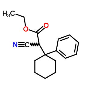 a-氰基-1-苯基環(huán)己烷乙酸乙酯結(jié)構(gòu)式_25593-96-8結(jié)構(gòu)式