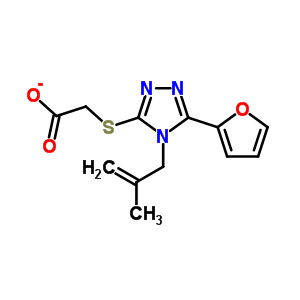 [5-呋喃-2-基-4-(2-甲基-烯丙基)-4H-[1,2,4]噻唑-3-基磺?；鵠-乙酸結(jié)構(gòu)式_307327-49-7結(jié)構(gòu)式
