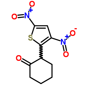 2-(3,5-二硝基-2-噻吩)-環(huán)己酮結(jié)構(gòu)式_31554-45-7結(jié)構(gòu)式