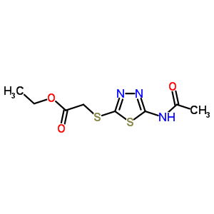 2-[(5-乙酰氨基-1,3,4-噻二唑-2-基)磺?；鵠乙酸乙酯結(jié)構(gòu)式_32418-25-0結(jié)構(gòu)式