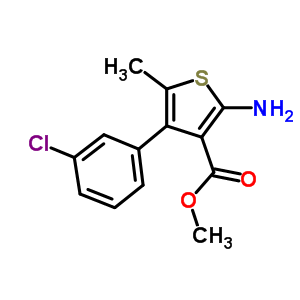 2-氨基-4-(3-氯苯基)-5-甲基噻吩-3-羧酸甲酯結(jié)構(gòu)式_350989-61-6結(jié)構(gòu)式