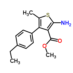 2-氨基-4-(4-乙基苯基)-5-甲基噻吩-3-羧酸甲酯結(jié)構(gòu)式_350989-69-4結(jié)構(gòu)式