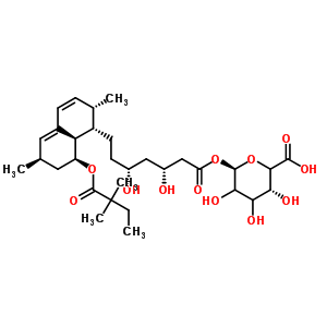1-O-[(3R,5R)-7-{(1S,2S,6R,8S,8aR)-8-[(2,2-二甲基丁?；?氧基]-2,6-二甲基-1,2,6,7,8,8a-六氫-1-萘基}-3,5-二羥基庚酰]-beta-L-甘油-吡喃己糖酸結(jié)構(gòu)式_463962-56-3結(jié)構(gòu)式