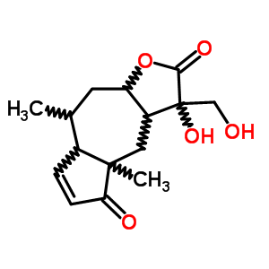 3,3a,4,4a,7a,8,9,9alpha-八氫-3-羥基-3-羥基甲基-4a,8-二甲基薁并[6,5-b]呋喃-2,5-二酮結(jié)構式_51292-63-8結(jié)構式
