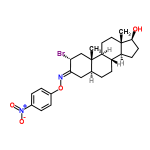 2alpha-溴-17beta-羥基-5alpha-雄甾烷-3-酮 O-(4-硝基苯基)肟結(jié)構(gòu)式_51354-34-8結(jié)構(gòu)式
