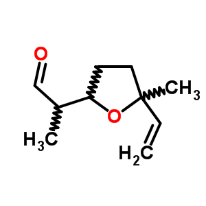 (+-)-2-(5-甲基-5-乙烯基四氫呋喃-2-基)丙醛結(jié)構(gòu)式_51685-39-3結(jié)構(gòu)式
