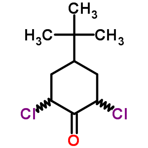 2,6-二氯-4-(1,1-二甲基乙基)-環(huán)己酮結(jié)構(gòu)式_54973-68-1結(jié)構(gòu)式