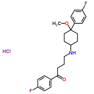 4-氟-4-((4-(4-氟苯基)-4-甲氧基環(huán)己基)氨基)苯丁酮鹽酸鹽結(jié)構(gòu)式_55199-71-8結(jié)構(gòu)式